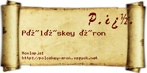 Pölöskey Áron névjegykártya