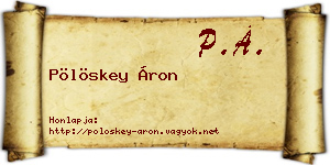 Pölöskey Áron névjegykártya